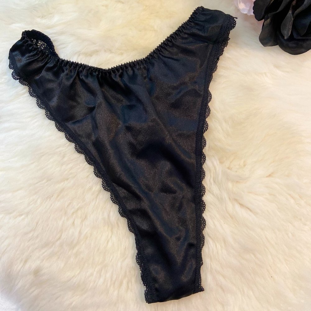Valentino High Waist Lace Thong Panty